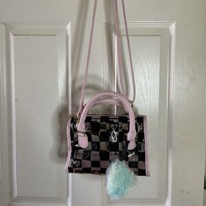 Luv Betsey small Satchel pink,black crossbody bag.
